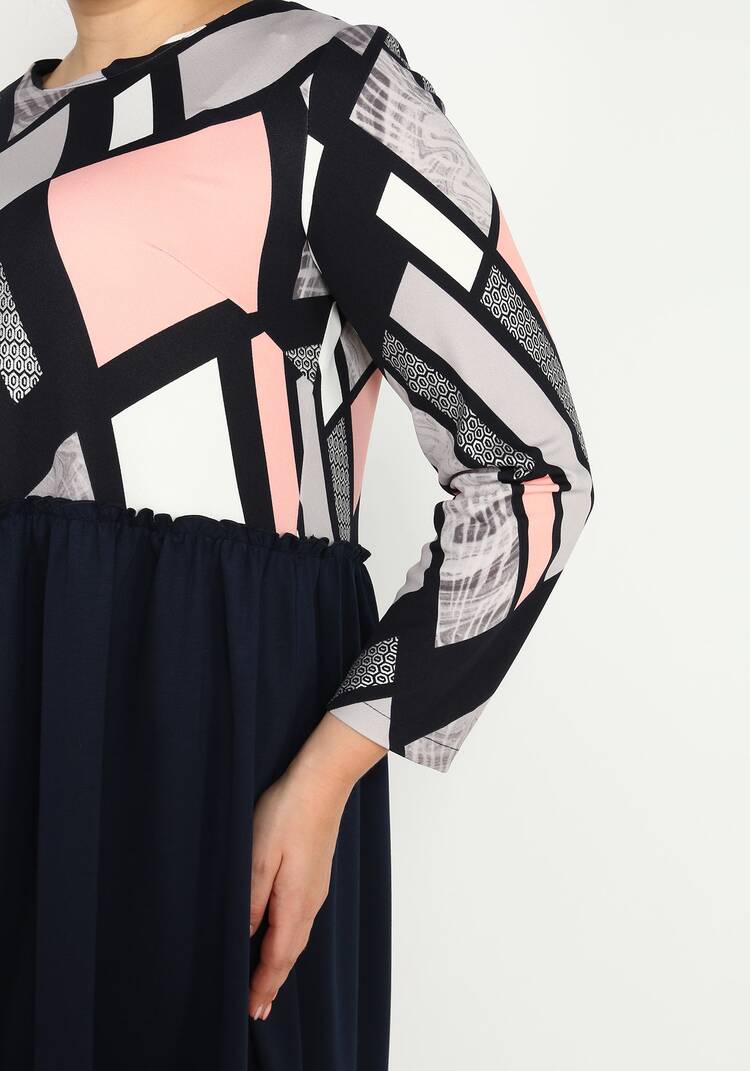 Платье контрастное миди шир.  750, рис. 8