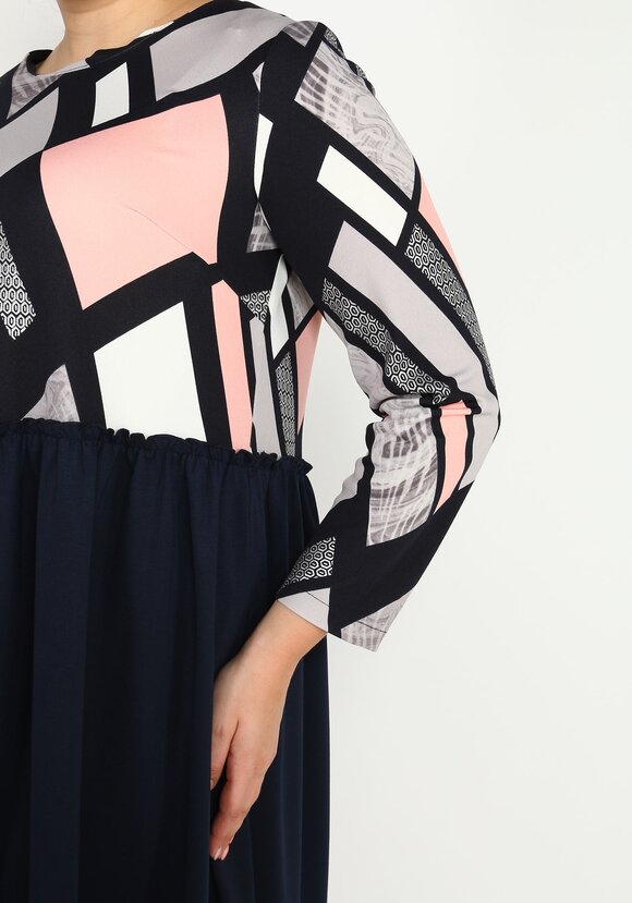 Платье контрастное миди шир.  580, рис. 8