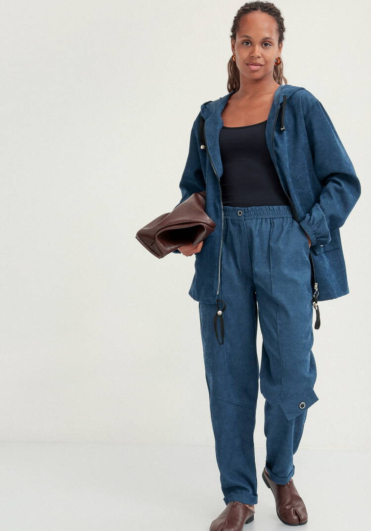 Брюки бананы вельветовые на резинке шир.  750, рис. 6