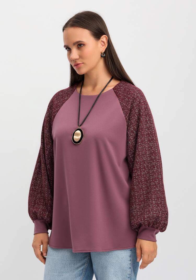 Блуза комбинированная свободного кроя шир.  750, рис. 16