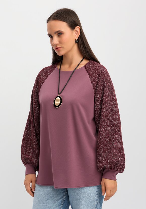 Блуза комбинированная свободного кроя шир.  580, рис. 16