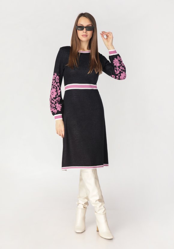 Платье женское с контрастным рисунком шир.  580, рис. 2