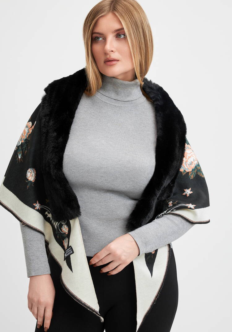 Шаль с отделкой мехом Анжелика шир.  750, рис. 13