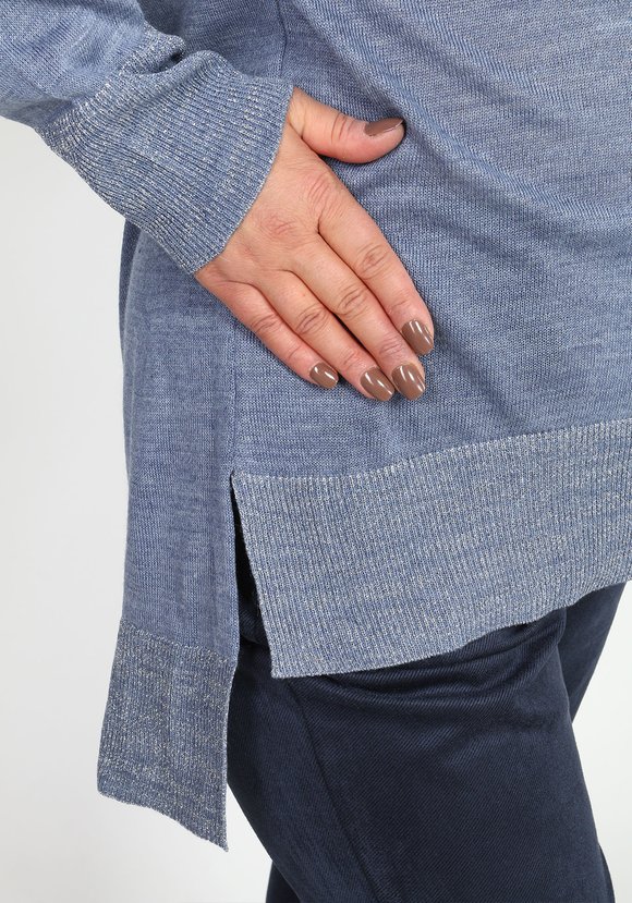 Туника однотонная с люрексом шир.  580, рис. 4