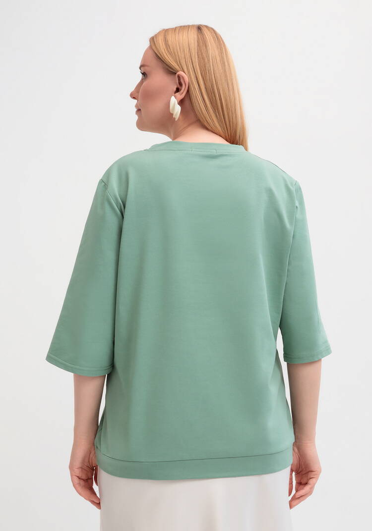 Блуза с длинным рукавом и цветочным рисунком шир.  750, рис. 13