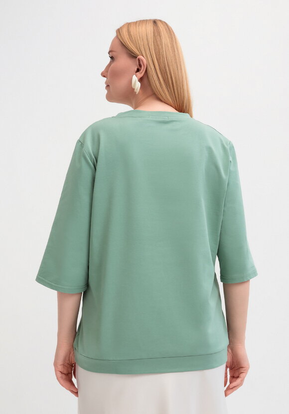 Блуза с длинным рукавом и цветочным рисунком шир.  580, рис. 13