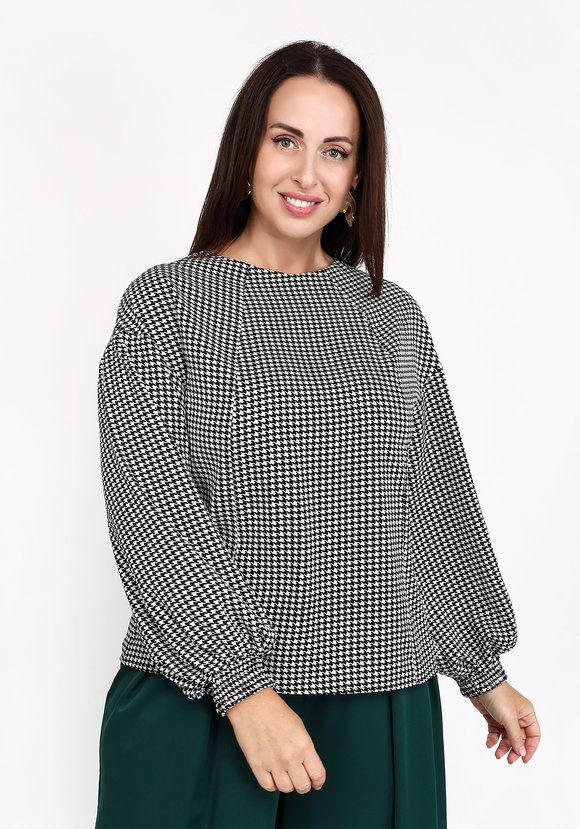 Блуза с принтом и молнией сзади шир.  580, рис. 5