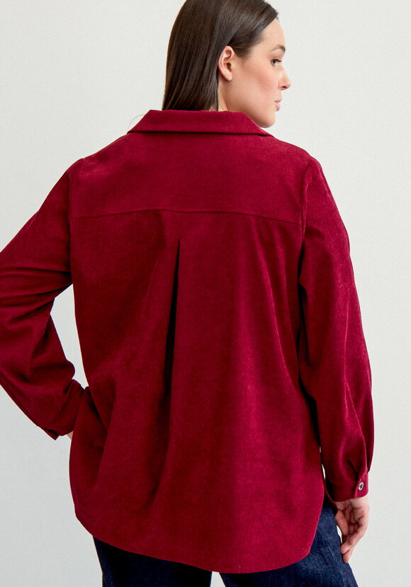 Рубашка вельветовая со стразами шир.  580, рис. 3