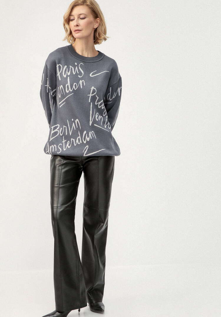 Туника с принтом леттеринг шир.  750, рис. 9