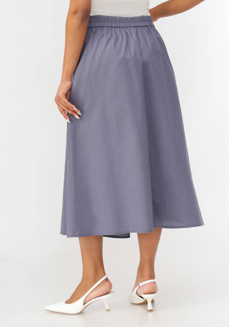 Юбка из льна с декоративными пуговицами шир.  750, рис. 9