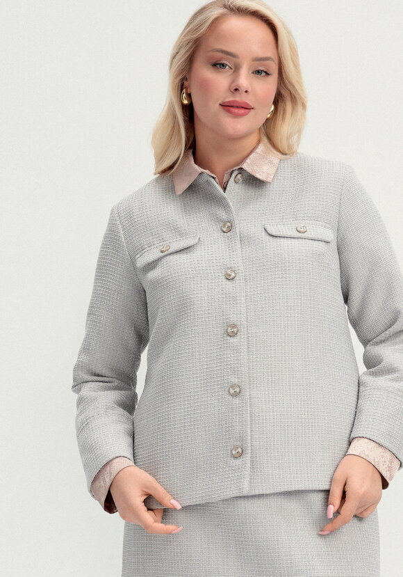 Пиджак из твида однобортный шир.  580, рис. 8