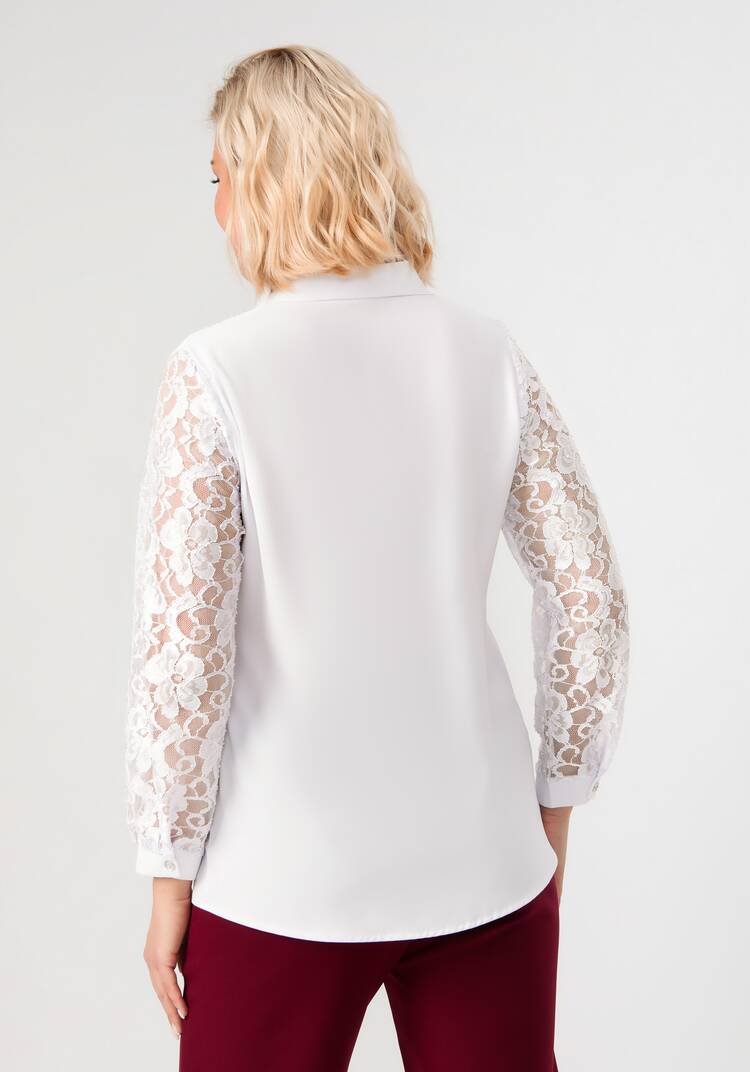 Блуза с ажурным кружевом на груди шир.  750, рис. 10