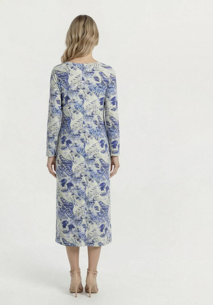 Платье прямого кроя изо льна с принтом шир.  750, рис. 3