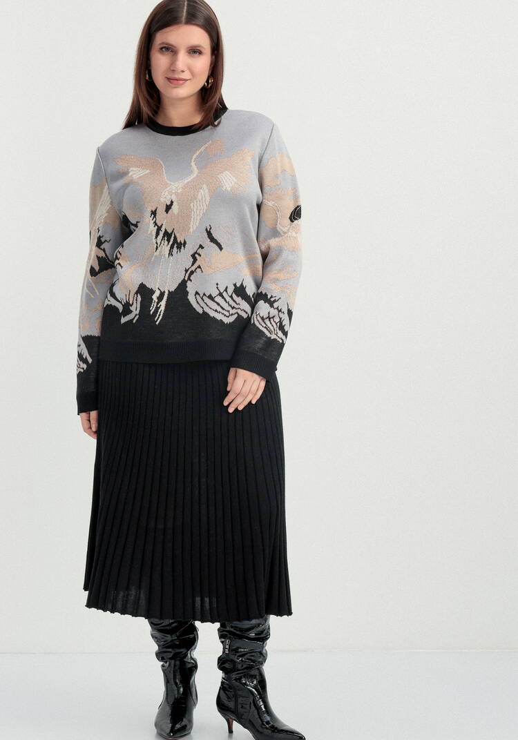 Джемпер с рисунком Журавль шир.  750, рис. 7