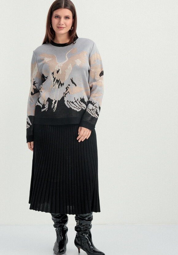 Джемпер с рисунком Журавль шир.  580, рис. 7