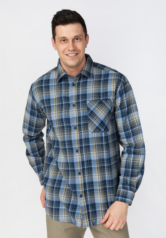 Рубашка фланелевая в клетку Паскаль шир.  580, рис. 1