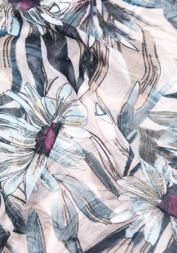 Палантин с флористическим принтом шир.  580, рис. 4