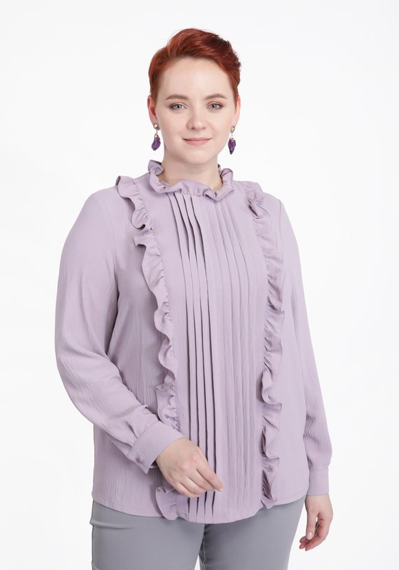 Блуза со складками и рюшей шир.  580, рис. 1