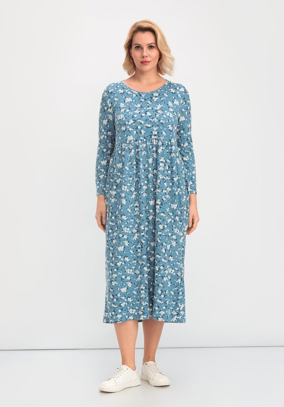 Платье с цветочным рисунком и рукавами 3/4 шир.  580, рис. 21