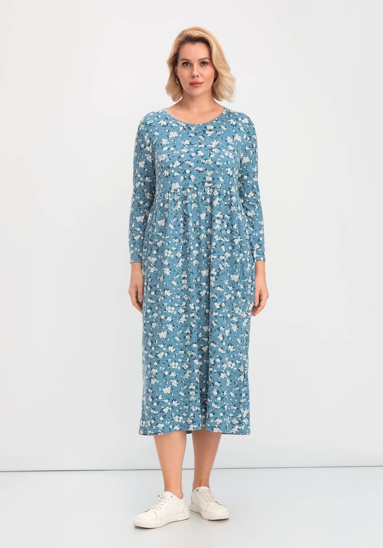 Платье с цветочным рисунком и рукавами 3/4 шир.  750, рис. 21