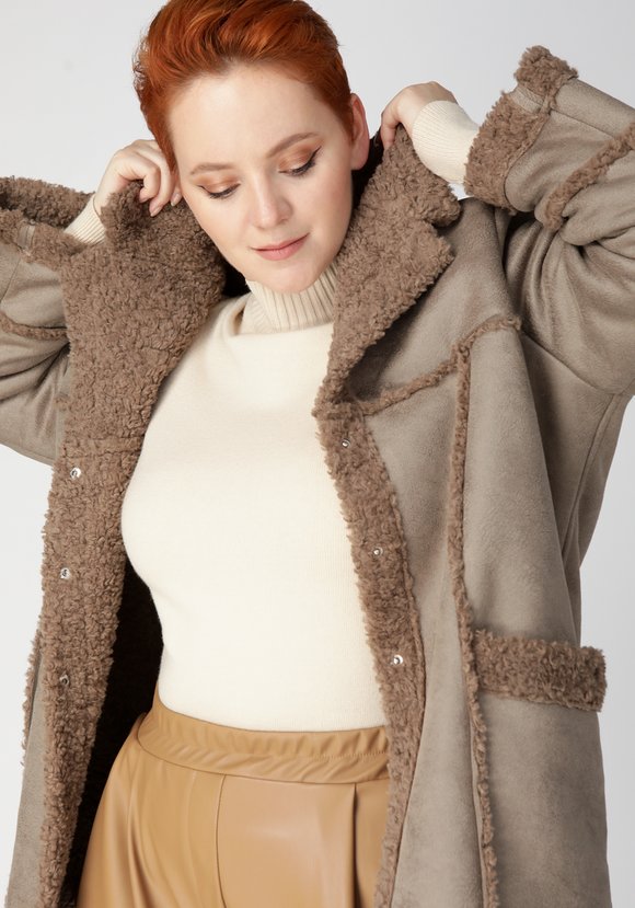 Полупальто из экомеха шир.  580, рис. 11