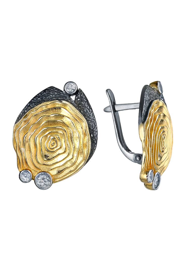 Серьги серебряные Пленительная герцогиня шир.  750, рис. 1