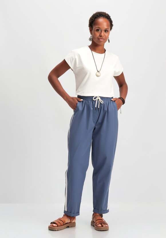 Брюки-бананы с кружевной вставкой шир.  580, рис. 2