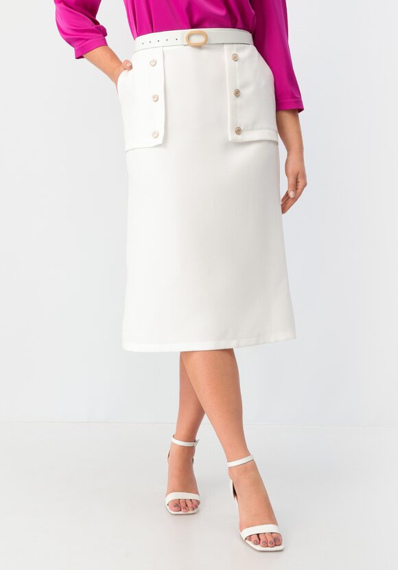 Юбка прямая на эластичном поясе с пуговицами шир.  580, рис. 10