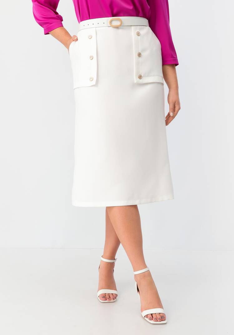 Юбка прямая на эластичном поясе с пуговицами шир.  750, рис. 10