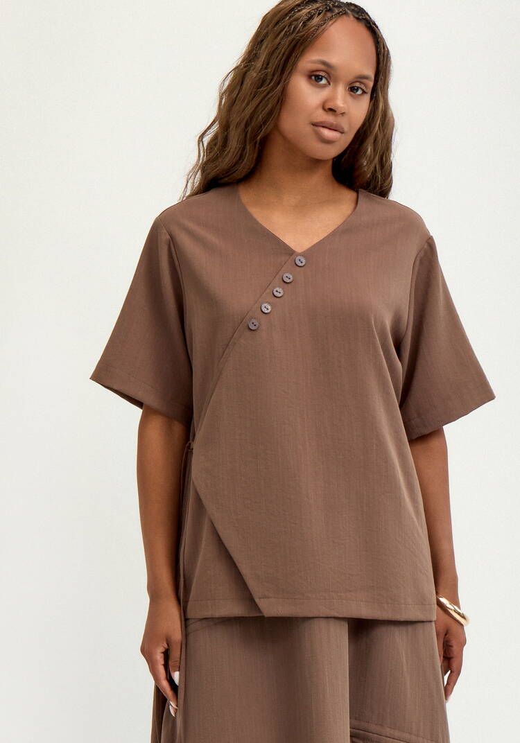 Блуза  свободного кроя шир.  750, рис. 4