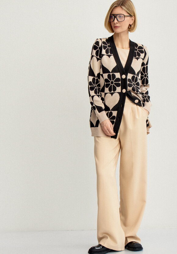 Кардиган прямой на пуговицах с рисунком шир.  580, рис. 8