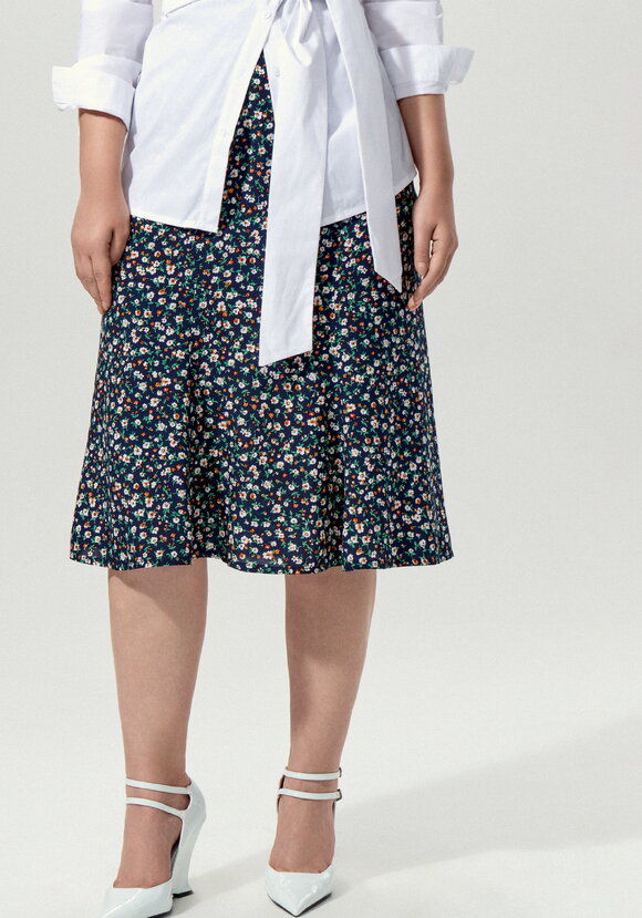 Юбка миди с цветочным принтом шир.  580, рис. 9