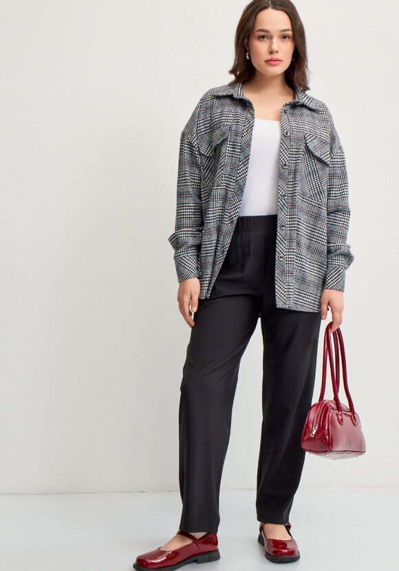 Брюки прямые с имитацией гульфика Элис шир.  580, рис. 12