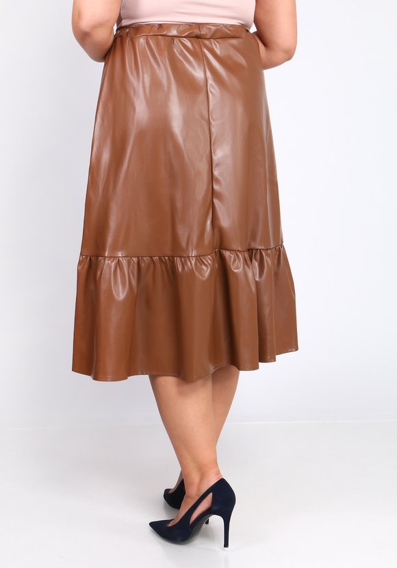 Юбка с воланом из эко-кожи шир.  580, рис. 14