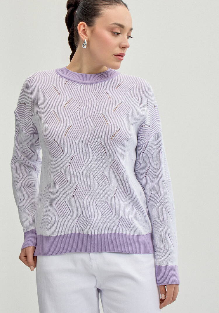 Джемпер с фактурным орнаментом шир.  750, рис. 27