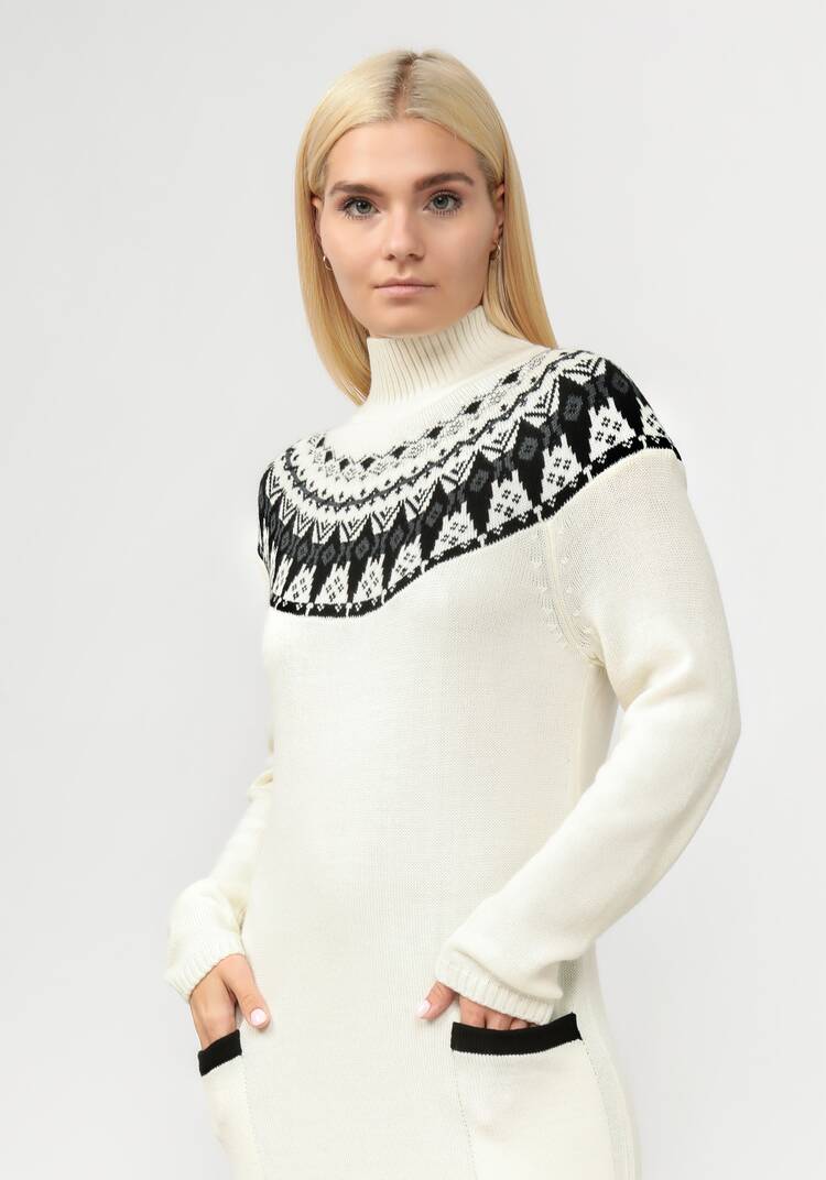 Платье вязаное со скандинавским рисунком шир.  750, рис. 12