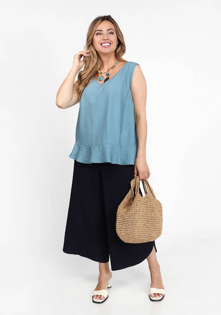 Топ-блуза с воланом по низу шир.  750, рис. 7