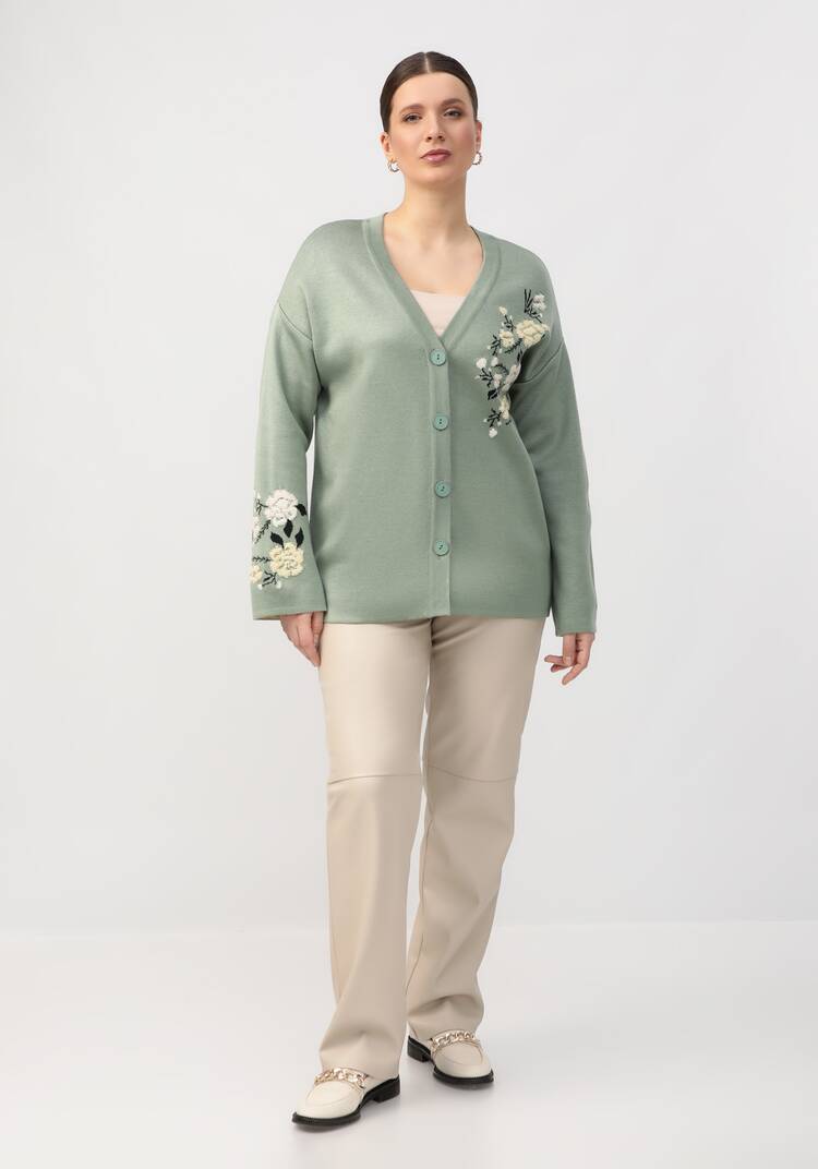 Кардиган с цветочным акцентом шир.  750, рис. 2