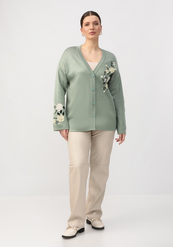 Кардиган с цветочным акцентом шир.  580, рис. 2
