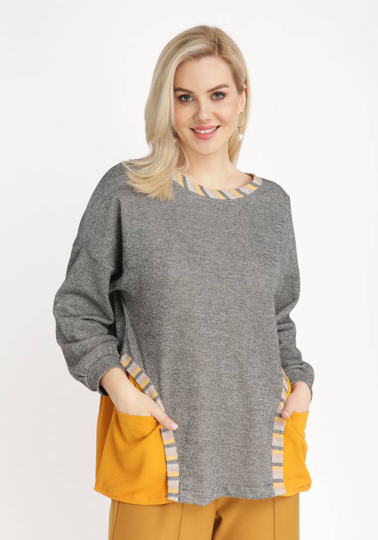 Джемпер комбинированный с метанитью шир.  750, рис. 5