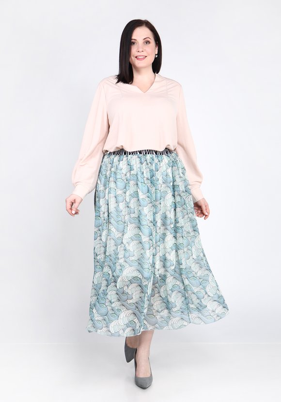 Юбка-миди со сборкой шир.  580, рис. 7