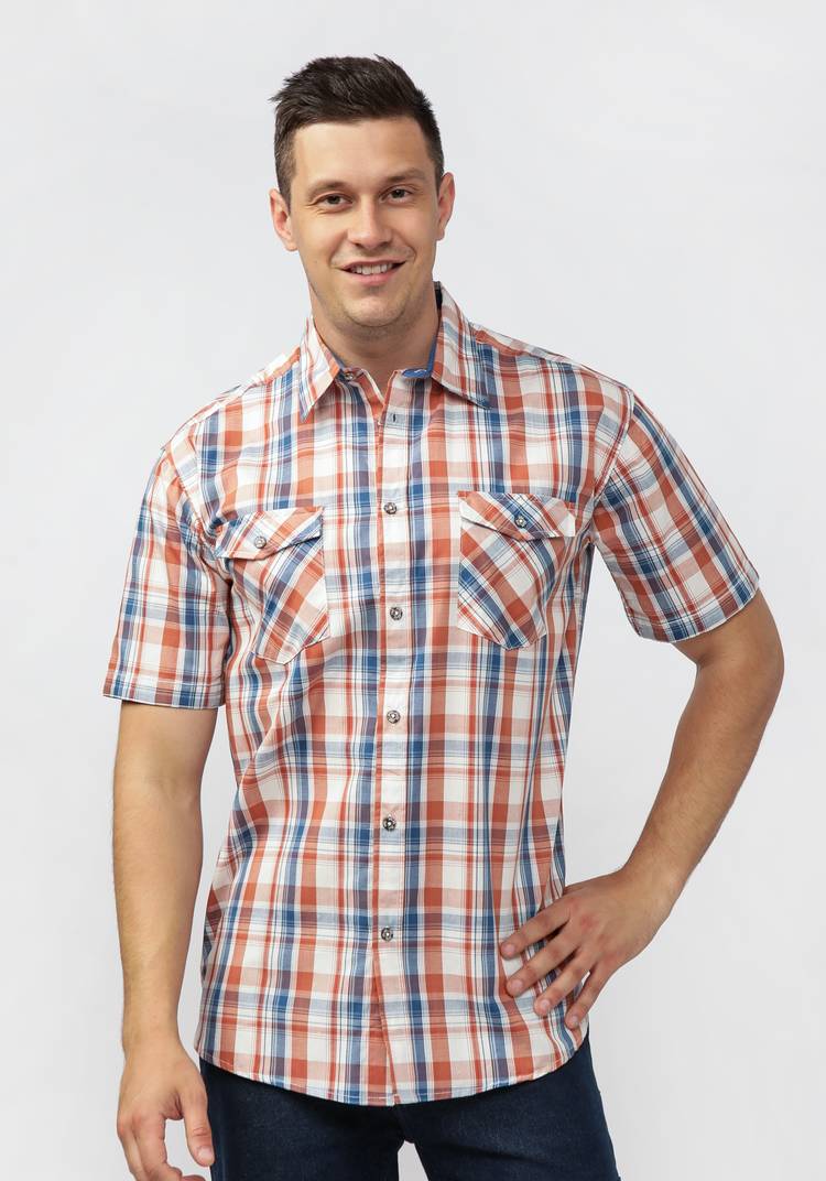 Рубашка из поплина в клетку Базиль шир.  750, рис. 1