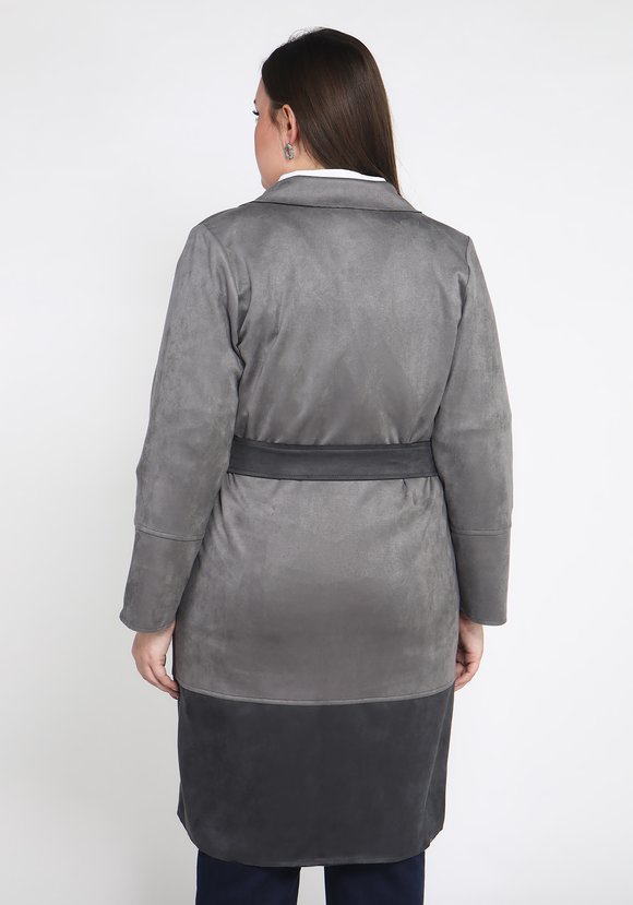 Кардиган из эко-замши с поясом шир.  580, рис. 7