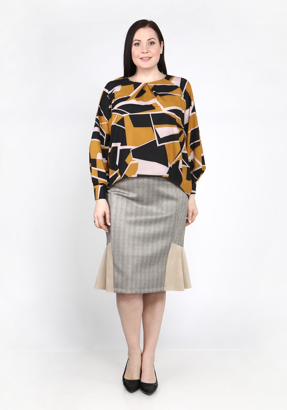 Юбка из эко-замши с воланом шир.  580, рис. 3