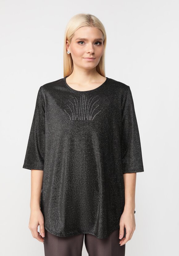 Блуза с метанитью и декором на груди шир.  580, рис. 17