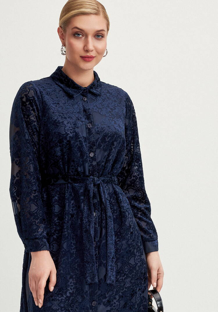 Платье-рубашка с фактурным рисунком шир.  750, рис. 2