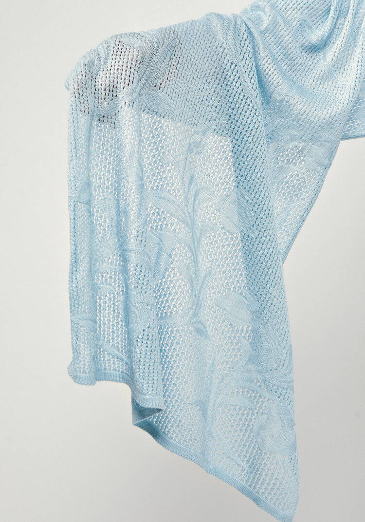 Палантин ажурный из натуральной шерсти шир.  750, рис. 25