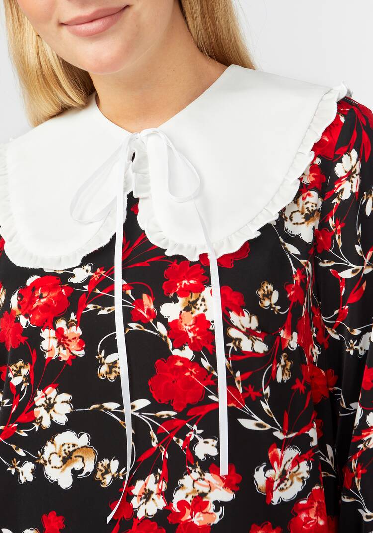 Платье принтованное со съемным воротником шир.  750, рис. 21