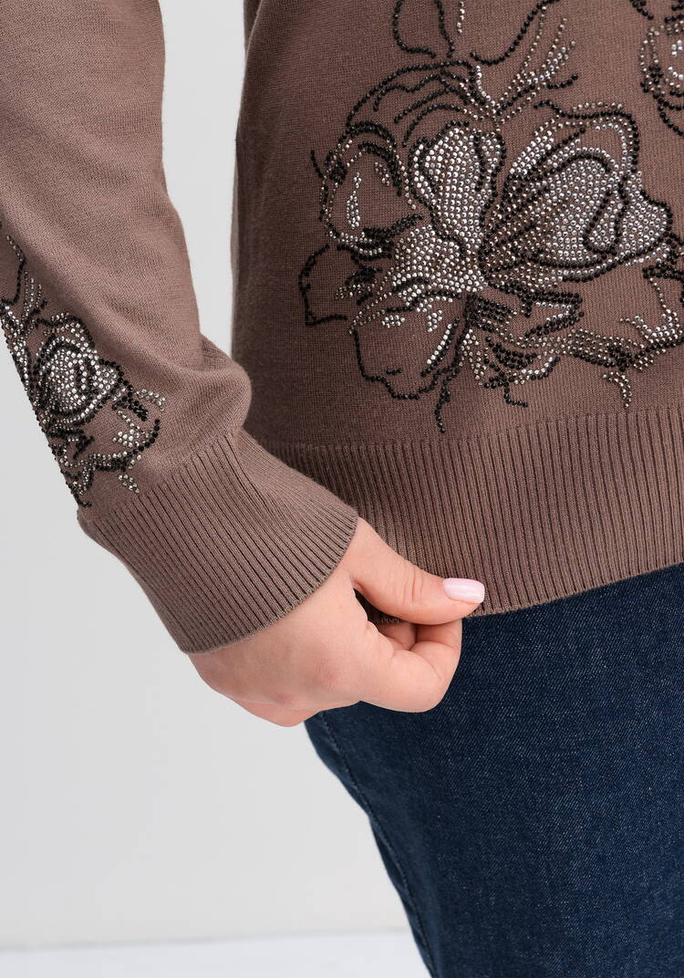 Джемпер с абстрактными цветами из страз шир.  750, рис. 17