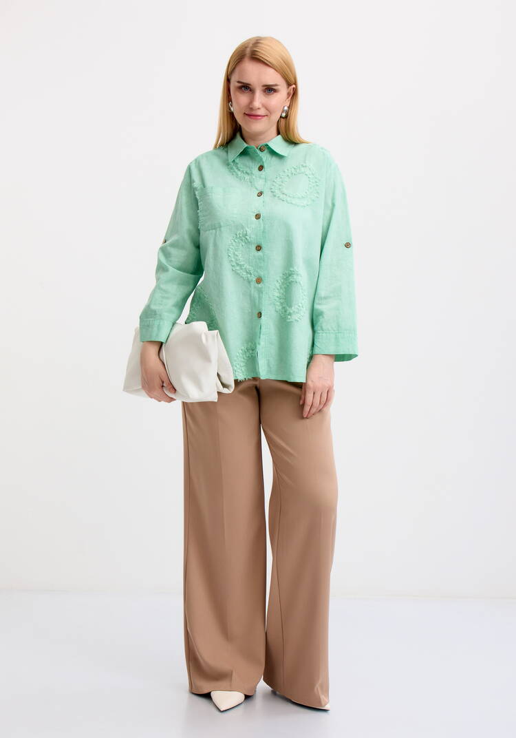 Блуза с фактурным рисунком из хлопка шир.  750, рис. 8